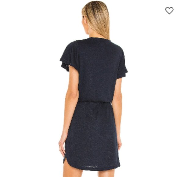 Paige Brielle Dress Black Flutter Sleeve Drawstring Waist Large - Picture 3 of 14